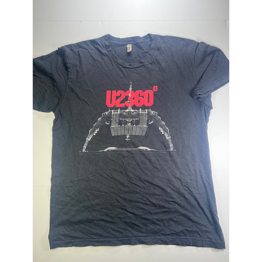 American Apparel U2 360 Tour 2011 Concert T-Shirt Mens XL Black Band Tee